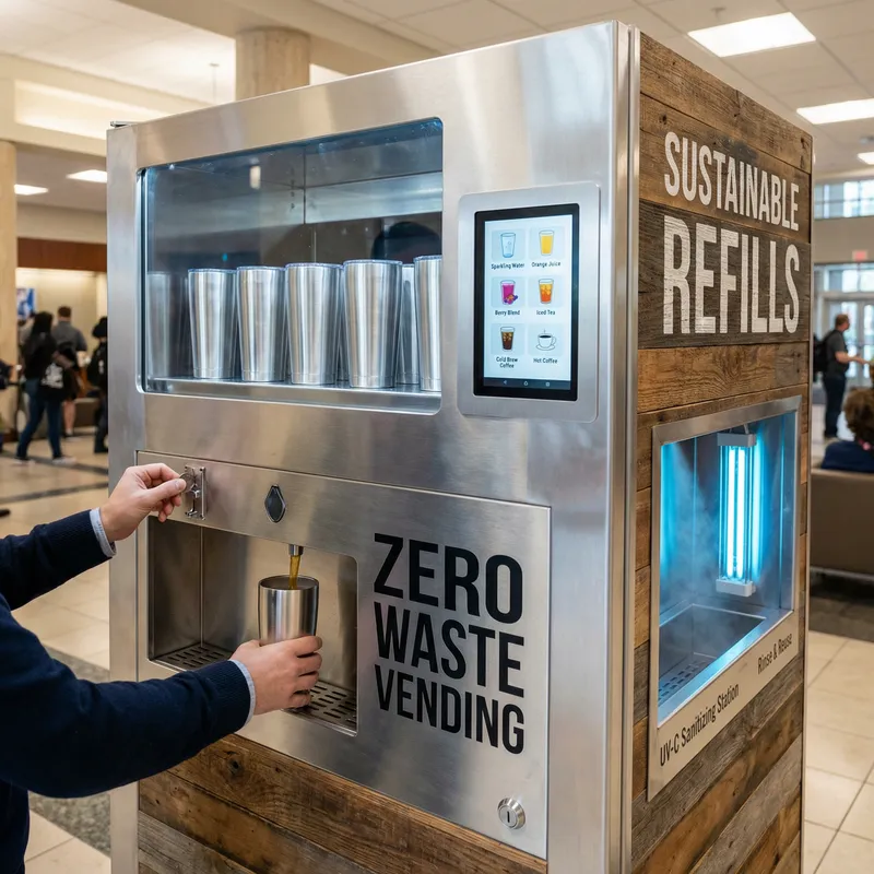 Innovative Vendo Machine | Eco-Friendly Refillable Glass Options
