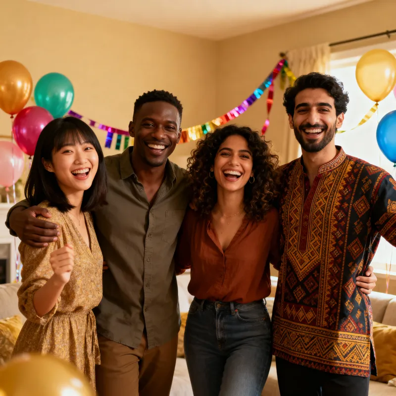 Diverse Friends Celebrating Together Diverse Friends Celebrating Together