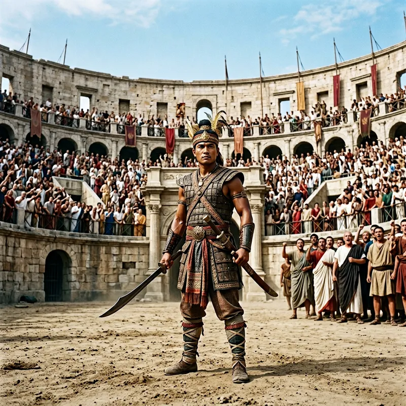 Burmese Warrior in Roman Gladiator Field