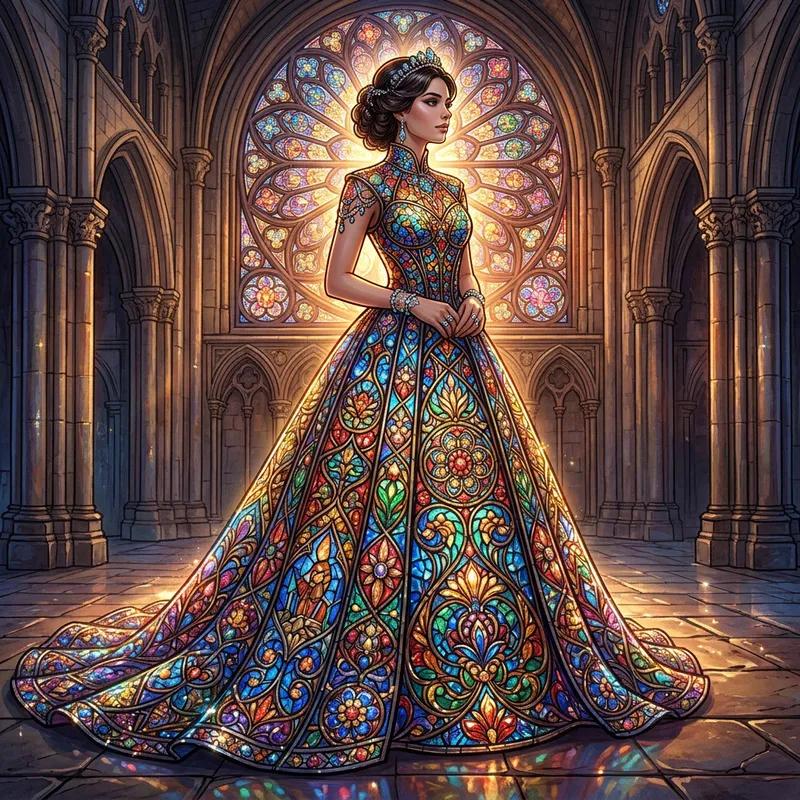 Stained Glass Inspired Gown | Luminous Designs & Elegance
