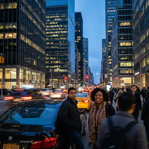 Stylish South Asian Man and Black Woman in Urban Cityscape
