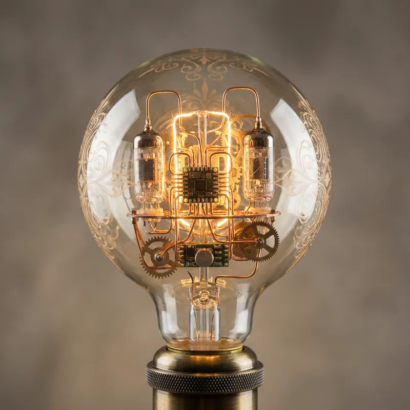 Innovative Light Bulb with Intricate Wiring Inside