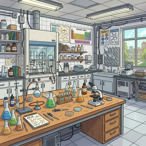 2D Laboratory Background Designs for Creative Projects