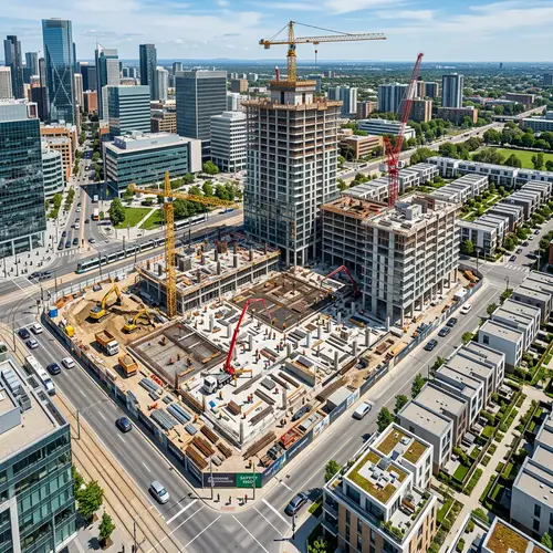 Aerial View of Modern Construction Site