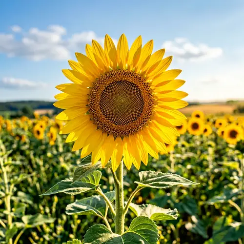 Vibrant Sunflower in Afternoon Sunlight - Stunning Nature Photography