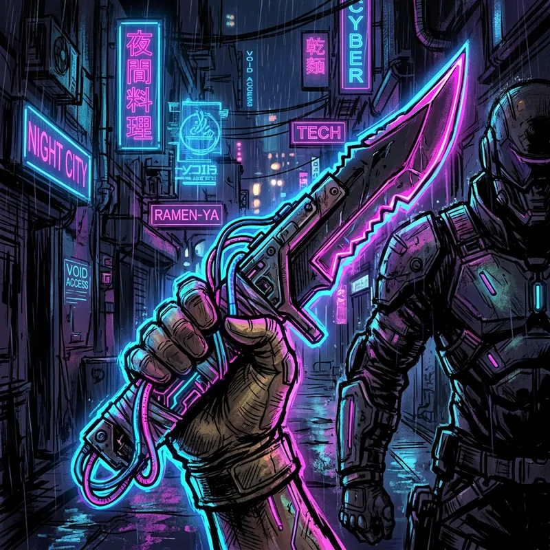 Neon Cyberpunk Shiv | Futuristic Digital Painting