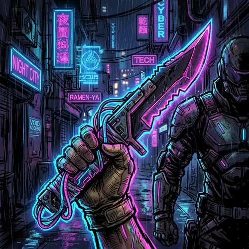 Futuristic Shiv Art | Neon Cyberpunk Painting