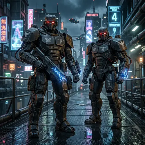 Cyberstyle Guard Robots Made of AR500 Steel