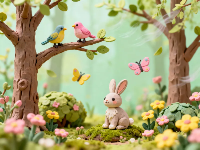 Claymation Forest in Spring: A Creative Journey Claymation Forest in Spring: A Creative Journey