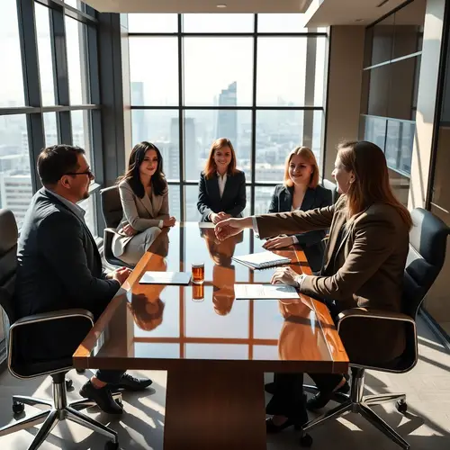 Executive Deal Closure in Luxury Office Setting