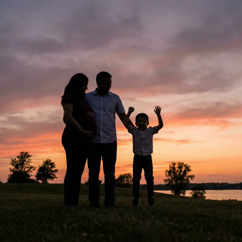 Pregnancy Silhouette: Family Love in Serenity