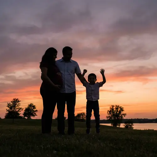 Pregnancy Silhouette: Family Love in Serenity