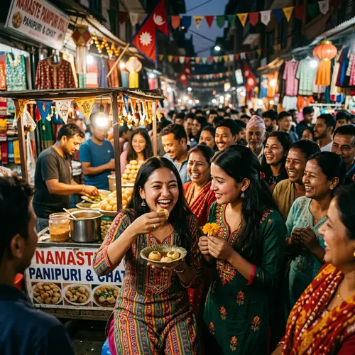 Nepali Girl Enjoying Panipuri | Heartfelt Moment Captured