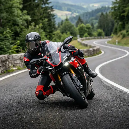 Dynamic Motorcycle Leaning Right Design