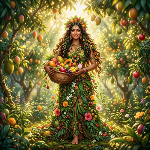 Ethereal Fruit Goddess: Divine Beauty and Abundance