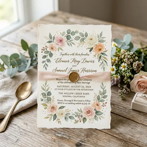 Beautiful Watercolor Wedding Invitations