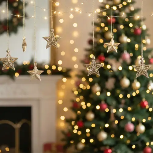 Christmas Portrait Background with Stars