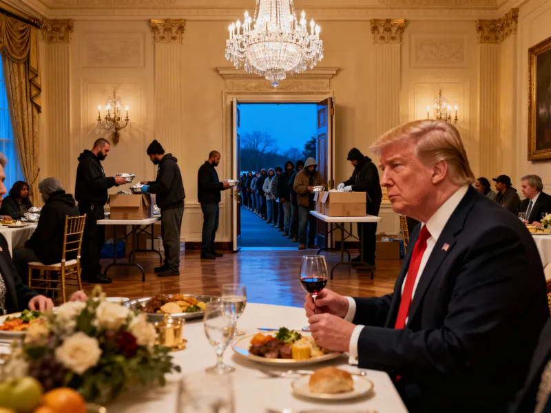 Trump Feasting While Christians Feed the Hungry