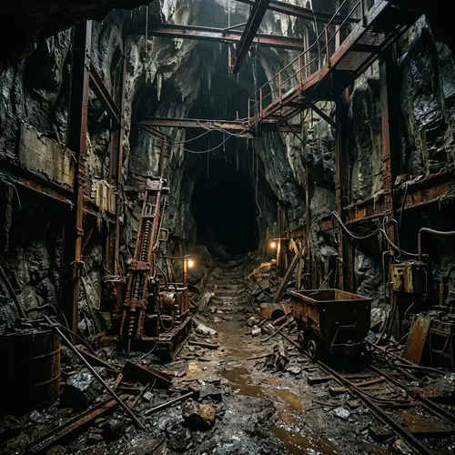 Eerie Industrial Underground Cavern Exploration