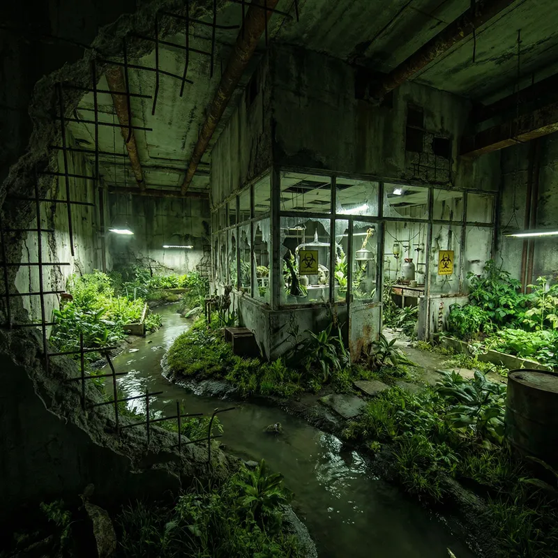 Decrepit Underground Bunker & Mysterious Gardens | Dystopian Scene Decrepit Underground Bunker & Mysterious Gardens | Dystopian Scene