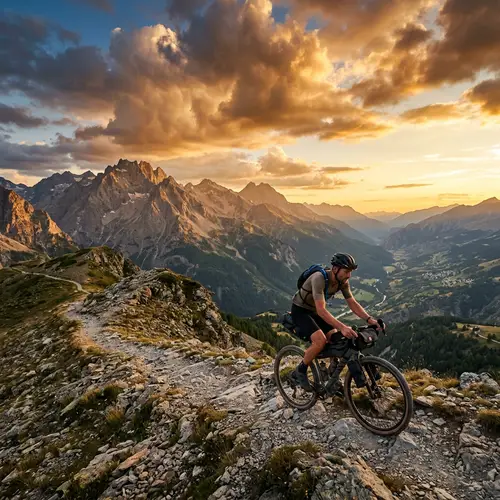 Stunning French Landscape at Sunset with Tracking Bike