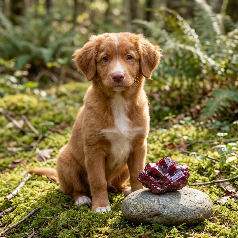 Adorable Red Puppy and Cinnabar Beauty