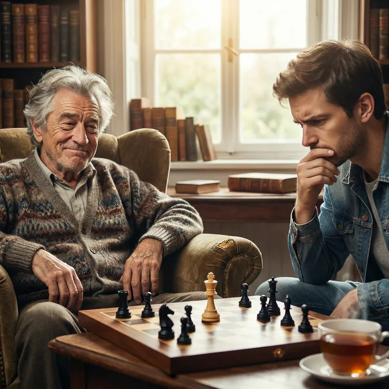 Elderly Chess Master vs. Young Challenger