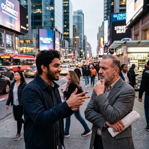 Urban Debate: South Asian Man Persuading Middle-Eastern Gentleman