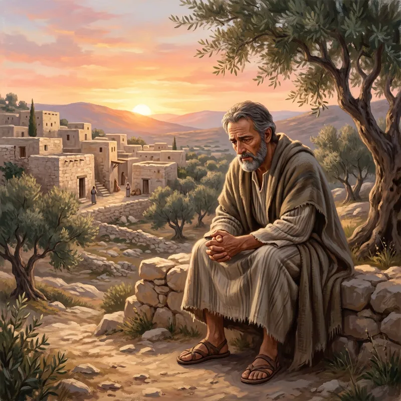 Ancient Israel: Dawn Scene with Judas Regrets Betrayal