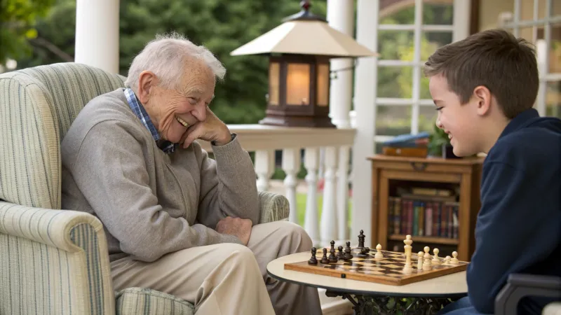 Elderly Chess Master vs. Young Challenger