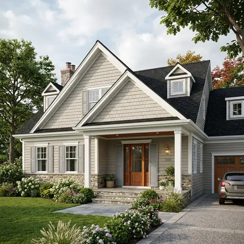Modern Cape Cod House Design with Natural Siding