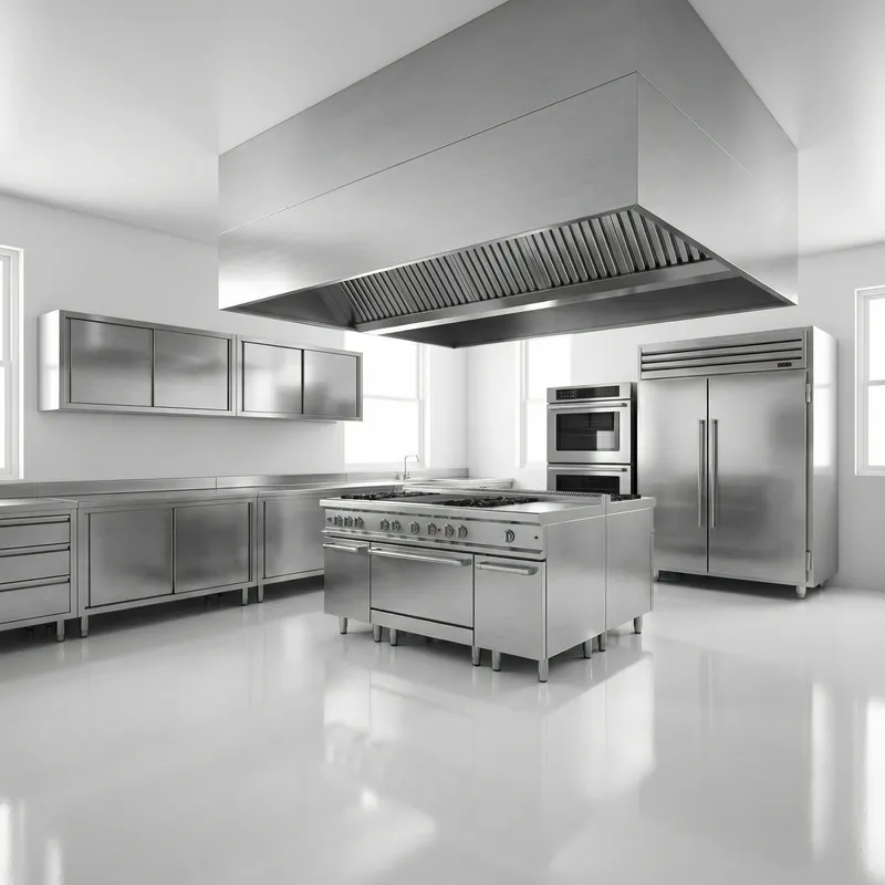 Ultra-Realistic Stainless Steel Kitchen Design