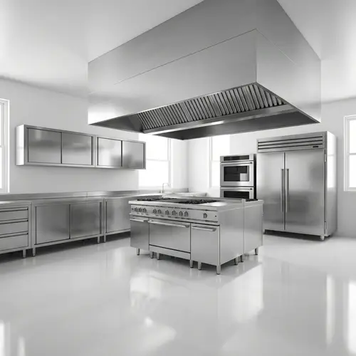 Ultra-Realistic Stainless Steel Kitchen Design