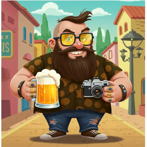 Rocking Disney Style: Cheerful Heavyset Man