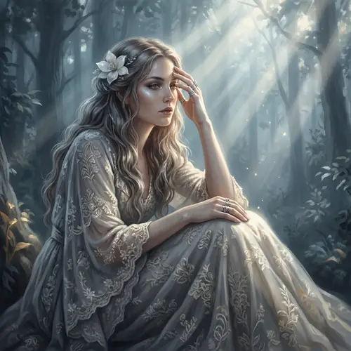 Stunning Fantasy Art of a Lace-Dressed Woman