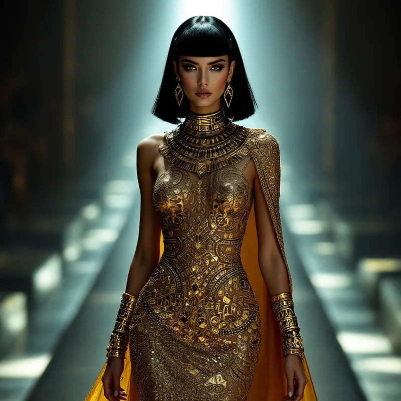 Modern Cleopatra: High-Fashion Runway Look