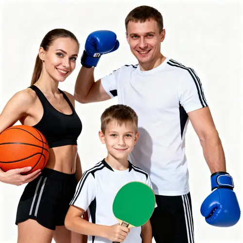 Dynamic Sport Family Photo with Team Spirit