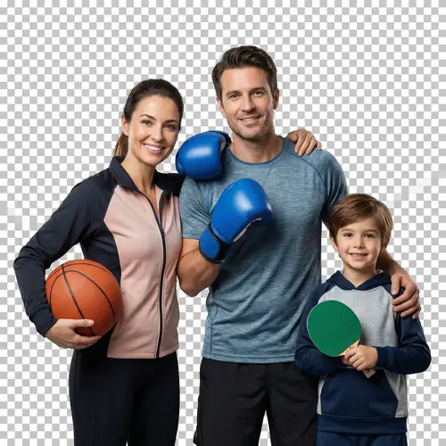 Dynamic Sport Family Photo with Team Spirit