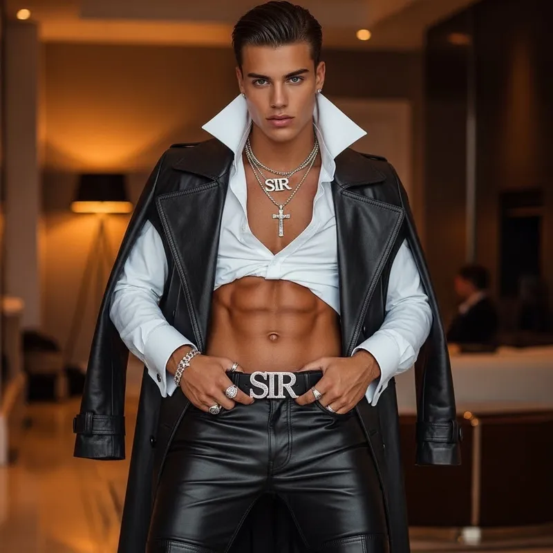 Luxury Penthouse Fashion: Stylish Young Male Portrait