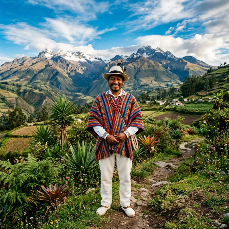 Ecuadorian Man in Traditional Clothing