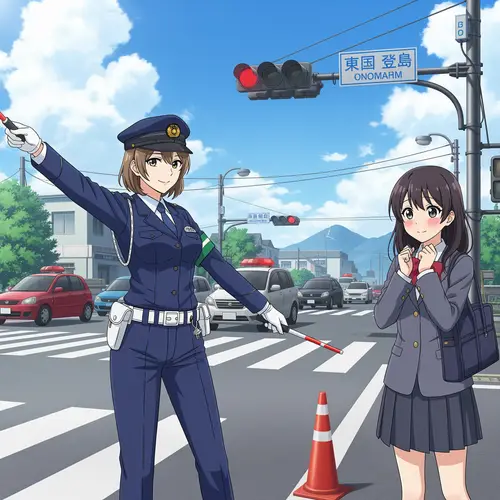 Traffic Officer's Charm at Malfunctioning Intersection