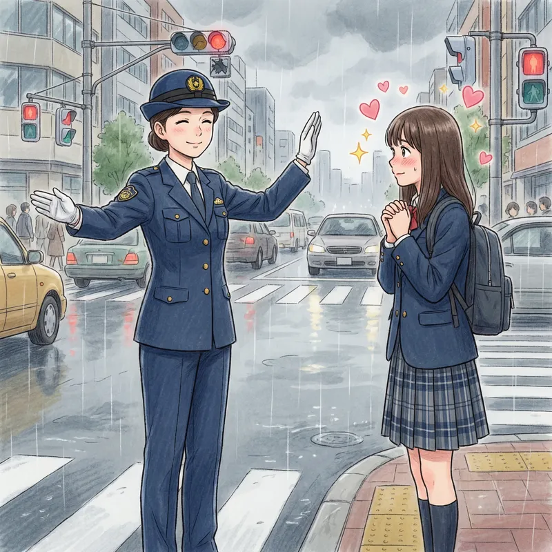 Traffic Officer's Charm at Malfunctioning Intersection