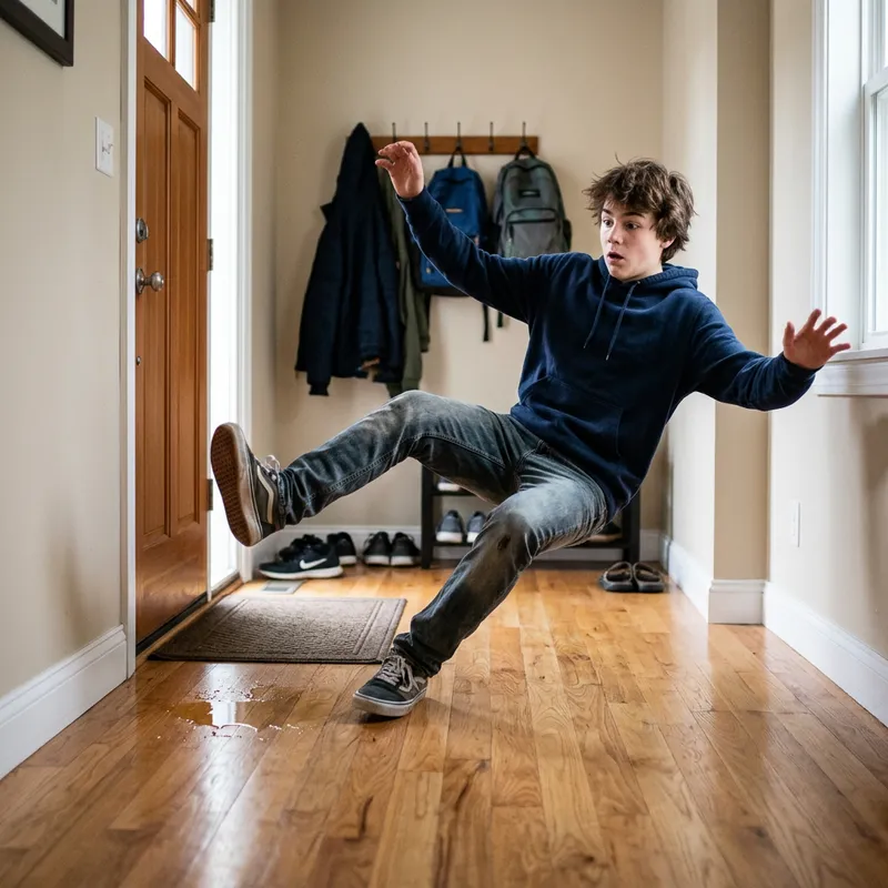 Teenage Boy Slipping Photo Capture Teenage Boy Slipping Photo Capture