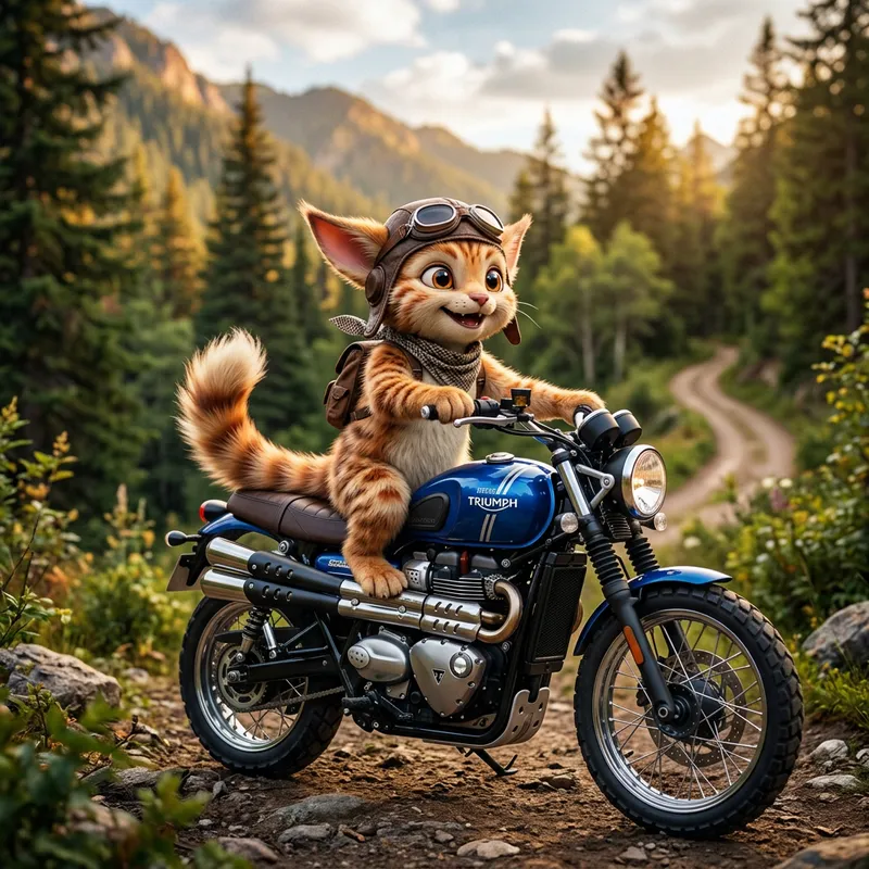 Quirky Gizmo Riding Motorbike - Fun Journey Ahead Quirky Gizmo Riding Motorbike - Fun Journey Ahead