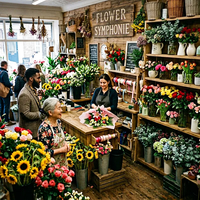 Inside Flower Symphonie: Colorful Bouquets & Fresh Plants Inside Flower Symphonie: Colorful Bouquets & Fresh Plants