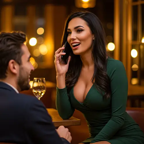 Sexy Woman Dating with Phone - Captivating Imagery