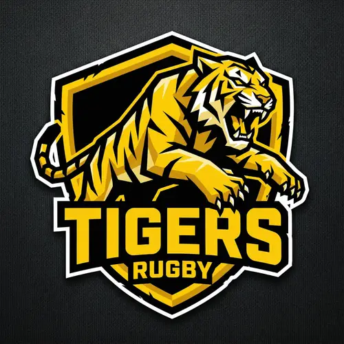 Dynamic Rugby Logo for Tigers - Bold Design