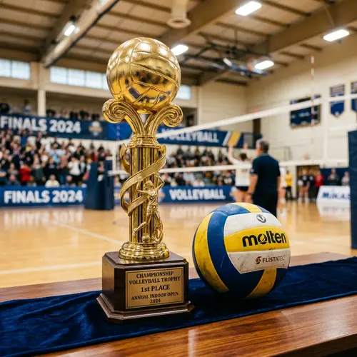 Volleyball Trophy Featuring a Volleyball