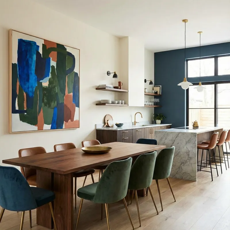 Modern Dining Room & Integrated Kitchen Decor Ideas