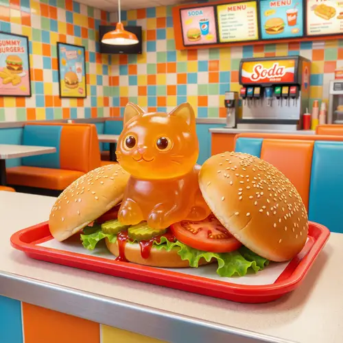 Unique Cat Burger: A Whimsical Fast Food Delight